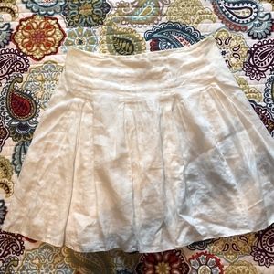 LOFT Women's Pleated White Skirt